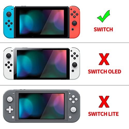 PlayVital ZealProtect Soft Protective Case for Nintendo Switch, Flexible Joycon Cover Slim Cover for Nintendo Switch with Screen Protector & Thumb Grip Caps & ABXY Direction Button Caps - Black - color: Black