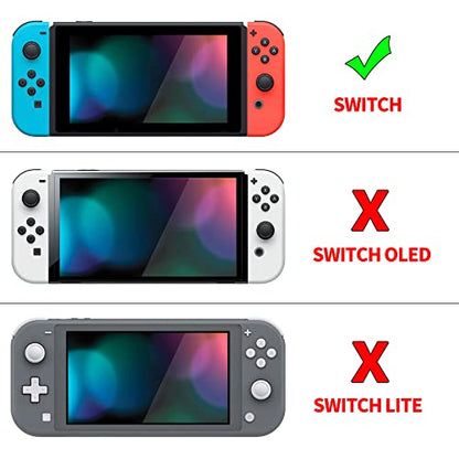 PlayVital ZealProtect Soft Protective Case for Nintendo Switch, Flexible Joycon Cover Slim Cover for Nintendo Switch with Screen Protector & Thumb Grip Caps & ABXY Direction Button Caps - Black - color: Black