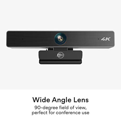 MEE Audio C11Z 4K Ultra HD Webcam with ANC Microphones, 4X Digital Zoom, Low Light Correction, Wide Angle Lens and Privacy Cover for Zoom Video Conferencing on Computer PC Mac Laptop Desktop - style: 4K Wide Angle
