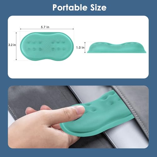 VANKEY Soft Mouse Wrist Rest, Memory Foam Mouse Wrist Support Hand Rest Pad for Computer, Laptop, Desktop - Anti-Slip PU Base - Wrist Pain Relief, Aquamarine - color: Blue Green