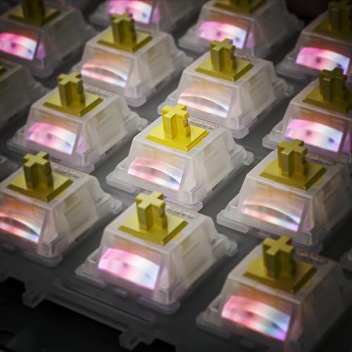 Gateron Milky Yellow Pro V3 Keyboard Switches,Pre-lubed 5-Pin Linear Switches with Light Guide Pole for MX Mechanical Gaming Keyboard(Milky Yellow Pro V3,45Pcs) - color: Milky Yellow Pro V3, size: 45Pcs