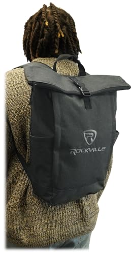 Rockville RPAK Charcoal Durable Backpack Bag with Padded Laptop Pocket | Stylish Nylon Fabric, Fits 15" Laptop, Hidden Zippered Pocket, Adjustable Straps, 2 Side Pockets - color: Charcoal
