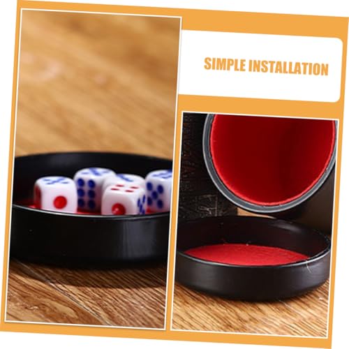Milisten 5pcs Plush Leather Dice Cup Lid Game Dice Holder Bar Cup Lid Rolling Plastic Shaker Bottom