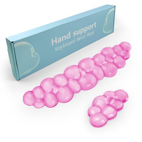 Gel Cloud Keyboard and Mouse Wrist Rest, Cute Wrist Support and Arm Support Keyboard Rest for Keyboard and Mouse Typing Pain Relief，Suitable for Office/Computer/Laptop/Gaming (Pink) - color: Pink
