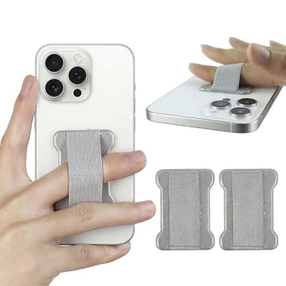 WUOJI Universal Phone Grip for Smartphones - Phone Holder for Hand - Wireless Charging Compatible (Silver) - 2Pack - color: Silver