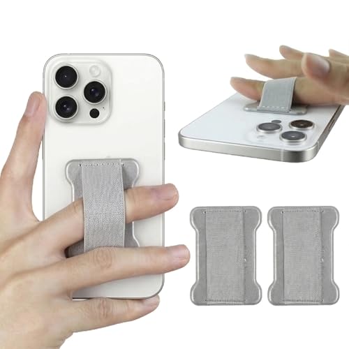 WUOJI Universal Phone Grip for Smartphones - Phone Holder for Hand - Wireless Charging Compatible (Silver) - 2Pack - color: Silver