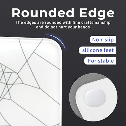 XVX Glass Mousepad for Gaming, White Spider Webs Hard Gaming Mouse Pad, Professional Large Mouse Mat 16.2" x 12.2", Special Glass Surface with Improved Precision and Speed - color: White(Spider Webs)