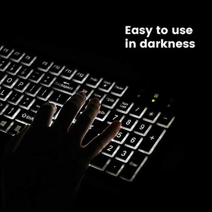 Perixx PERIBOARD-317 Wired Backlit USB Keyboard, Big Print Letter with White Illuminated LED, US English Layout,Black - style: White Backlit