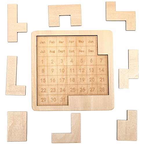 Easter Day Gifts for Him,Daily Calendar Puzzle-Wooden Puzzles for Adults-A Puzzle to Challenge 365+ Date,Chirstmas White Elephant Gifts for Men,Office Logic Puzzles (1 Pack) - style: 1 Pack