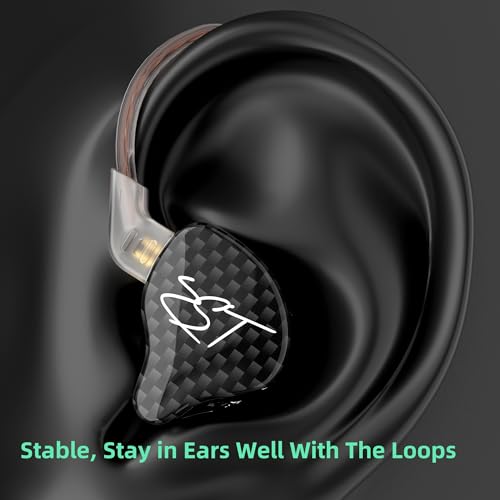 YINYOO KZ-ZST Hybrid Banlance Armature with Dynamic in-Ear Earphone 1BA+1DD HiFi Headset Wired Earbuds IEM Headphones Gaming Earbuds (Black-zst Without Microphone) - color: black zst no mic, size: No mic, style: without mic