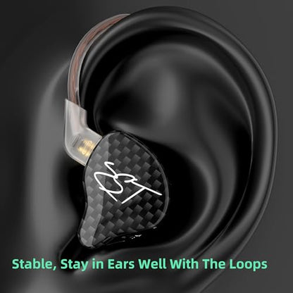YINYOO KZ-ZST Hybrid Banlance Armature with Dynamic in-Ear Earphone 1BA+1DD HiFi Headset Wired Earbuds IEM Headphones Gaming Earbuds (Black-zst Without Microphone) - color: black zst no mic, size: No mic, style: without mic