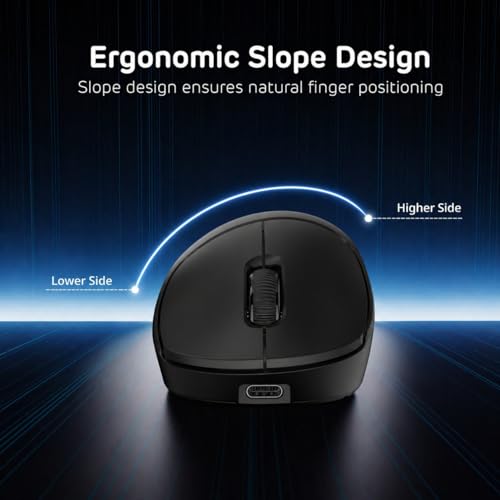 RK ROYAL KLUDGE MG5 8K Wireless Gaming Mouse 42000 DPI PAW3950 Sensor | 56g Lightweight Ergonomic Computer Mouse, Dual 8000Hz Polling Rate, 2.4GHz/BT/USB-C, Gaming Accessories for PC/Laptop/Mac - color: Black