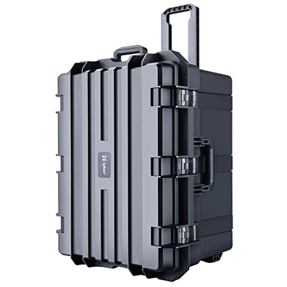 Lykus HC-6540 Hard Case with Wheels and Foam, Inner Size 23.0*16.54*14.17in | IP67 Waterproof, Pluckable Foam, Suitable for Cameras, Lenses, Electronic Equipment and More