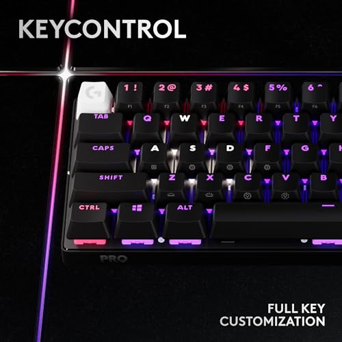 Logitech G PRO X 60% Wireless Gaming Keyboard (Linear Optical) - Black | Ultra Compact TKL 60%, Windows PC, LIGHTSYNC RGB, Dual-Shot PBT Keycaps, GX Optical Linear Switches - color: Black, size: 60% - Wireless, style: Linear