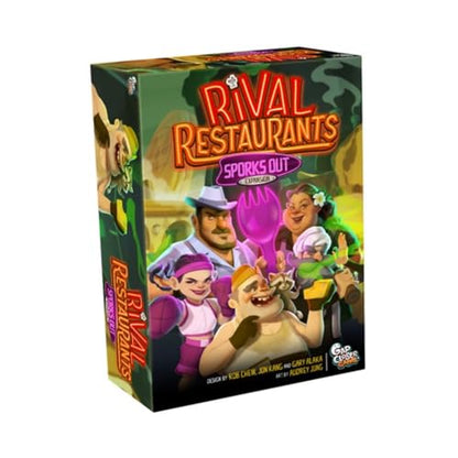 Gap Closer Games Rival Restaurants: SPORKS Out | Expansion with 5 New Chefs, Unique 3D SPORK Powers, Global Culinary Themes, For Ages 10+, 2-6 Players