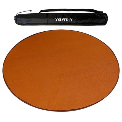 Round Mahjong Mat Thickened and Non-Slip Mahjong Table Cover with Rubber Backing Home Play Mat for Poker, Card, Board, Tile Games(Brown,70cm/27.55in) - color: Brown, size: 70cm/27.55in