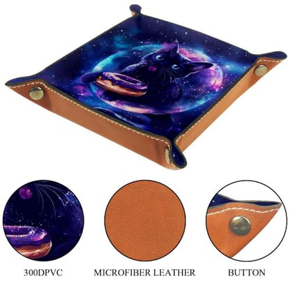 Galaxy Cat Donut Dice Tray Dice Rolling Tray Folding Dice Holder for Dice Games, Like RPG, DND and Other Table Games - color: Multi 10