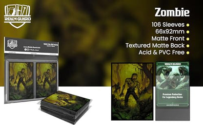 (Zombie V1) 100% Hand-Drawn 100ct Textured Matte TCG/MTG Card Art Sleeves by Realm Guard - style: V1 Regular