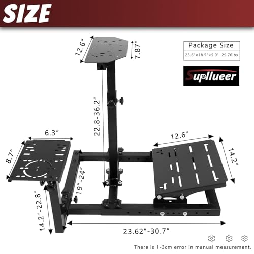 Supllueer Racing Wheel Stand Fit for Logitech G25 G27 G29 G920, for Thrustmaster T300RS T500RS, Racing Simulator Game Stand without Steering Wheel Pedal Shifter
