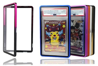 RedCap Magnetic Aluminum PSA Graded Card Holder 35PT Premium PSA Slab Protector Display Case with UV Resistant Glass Fits Standard PSA Graded Sports Trading Cards - Nocturne Violet - color: Nocturne Violet