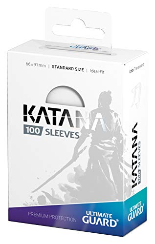 Ultimate Guard Katana Card Sleeves: 100 Standard Size TCG Sleeves, 66 x 91mm, Clear Back, Tournament Quality, No PVC & Acid-Free, High Clarity - color: Clear, size: Standard Size (66 x 91mm)