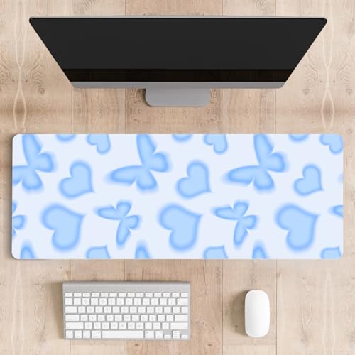 Mousepad Desk Mat Gaming Large Keyboard Cute Office Desktop Computer Laptop XXL Long Giant Big Kawaii Aesthetic (Butterfly) - color: Butterfly