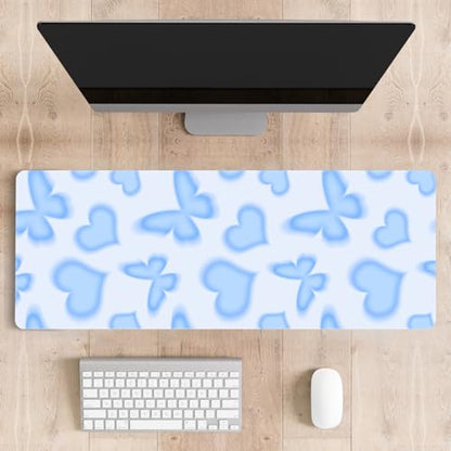 Mousepad Desk Mat Gaming Large Keyboard Cute Office Desktop Computer Laptop XXL Long Giant Big Kawaii Aesthetic (Butterfly) - color: Butterfly