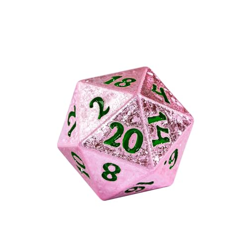 Pink DND Dice Set Sparkling D&D Polyhedral Dice for Tabletop Games | Leather Storage Bag, DM Gift, for Dungeons and Dragons Role Playing Games - color: Electroplated-pink