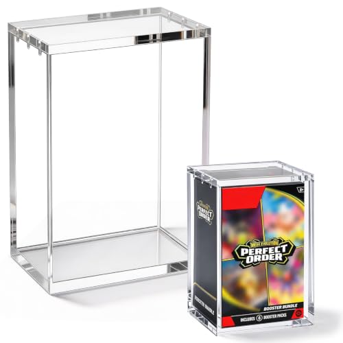 Booster Bundle Acrylic Display Case(Taller Version) | Compatible with Perfect Order & Ascended Heroes & Chaos Rising, 8+5mm Ultra Thick Clear Storage Box with Magnets