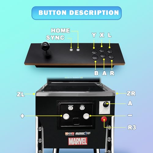 IntecGaming Switch Fighting Stick for Arcade1Up'S Digital Pinball - Expand Your arcade 1up Pinball Games, Play Your Switch on The Pinball, Modded Switch Joysticks Specially Designed for Arcade 1 Up Pinball