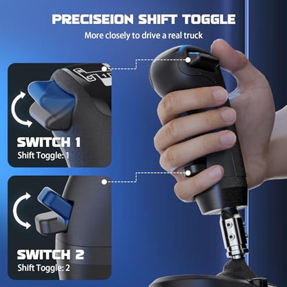 aikeec USB American Truck Simulator Shifter, Gearshift Knob Fit for ATS & ETS2 Games, PC Sim Racing Shifter Compatible with Logitech G25 G27 G29 G920 Thrustmaster TH8A Fanatec Version 2 - size: Truck Sim USB Shifter Version 2