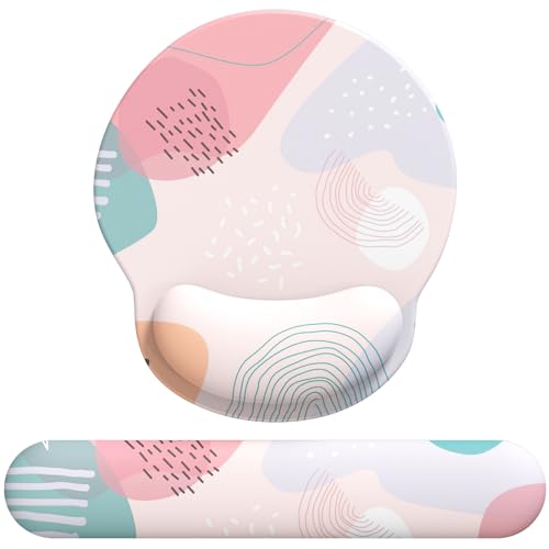 eulps Mouse Pad Wrist Support, Ergonomic Memory Foam Keyboard Wrist Pad & Gel Wrist Rest Set for Computer Keyboard for Easy Typing & Pain Relief for Office & Home (Floral Fantasy Set) - color: Floral Fantasy Set