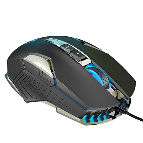 Wired Gaming Mouse with ro Programming Ergonomic Design for Gamers and Office Workers 4 Gear Adjustable DPI Colorful Lighting Effects 8 Programmable Keys