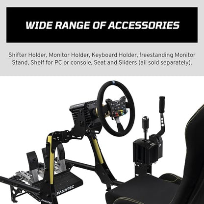 Fanatec Sim Racing CSL Cockpit V1.5 – Strong and Lightweight, Steel-Reinforced Aluminum Frame, Universal Wheelbase Mounting Bracket, GT Driving Position, Easy Assembly – Black