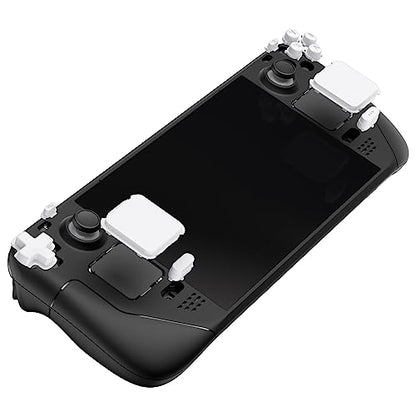 eXtremeRate White Replacement Full Set Buttons for Steam Deck, DIY Custom ABXY D-pad Trackpad Bumpers Triggers Buttons and Screwdriver Tools for Steam Deck LCD Handheld Console - Console NOT Included - color: White