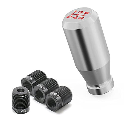 Silver 5 Speed Weighted Manual Automatic Gear Shifter Shift Knobs Lever with 4 Metal Adapters Fit Compatible with Manual Cars Most Automatic Cars - color: AAW-Y-04-02