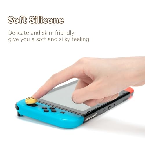 GeekShare Cute Silicone Joy Con Thumb Grip Caps, Joystick Cover Compatible with Switch/OLED/Switch Lite,4PCS - Sunflower & Bee - color: Yellow, Black