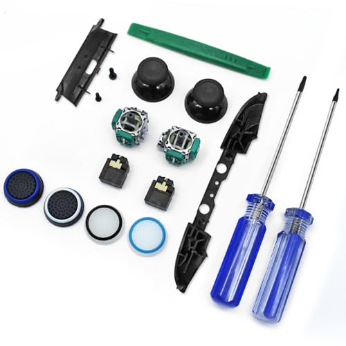 27 PCS LB RB Bumpers Button Replacement Kit, SourceTon LB RB Button Triggers Parts, Joystick, Screwdriver, Thumbstick Holder, Headphone Jack Plug Port, Hat Silicone Compatible with Xbox ONE Controller