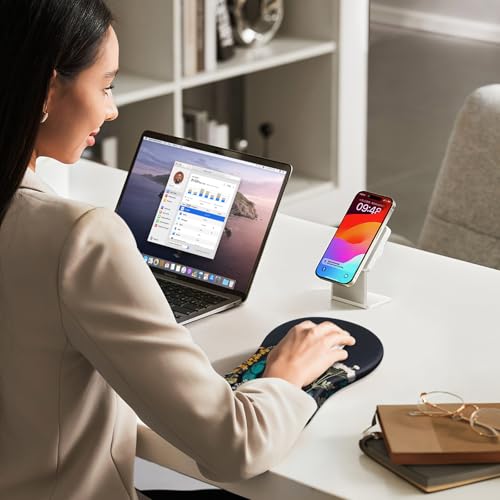 Canjoy Mouse Pad with Wrist Rest, Ergonomic Wrist Support with Massage | Ergonomic Massage Design & Relax and Relieve Fatigue & Non-Slip & PU Base, Comfortable Computer Mousepad for Office Home - color: Flowers & Weeds