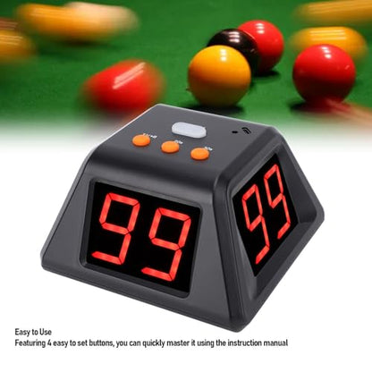 4 Sided Countdown Timer, 1.4 Inch Digits LED Screen Preset Time Table Game Timer Chess Timer Countdown Stopwatch for Chess Table Game (Black) - color: Black