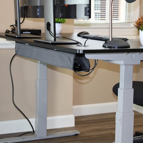 Uprite Ergo/Perfect Posture - Mesh Cable Organizer – Under Desk Cable Management with Adjustable Straps, Flexible Mesh, Easy-Access Design, & Standing Desk Compatible – 37.4” (Gray) - color: Gray