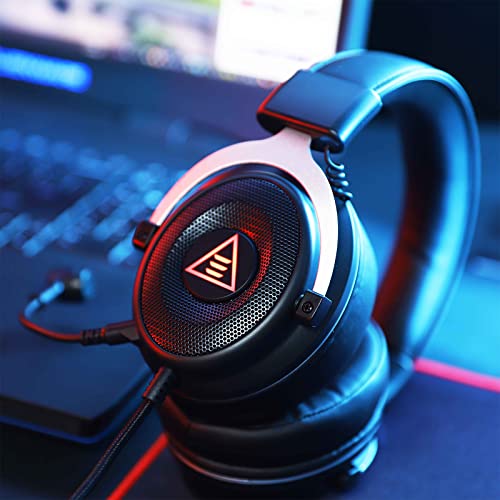 EKSA USB Gaming Headset - PC Headset with Noise Canceling Microphone/Mic, 7.1 Surround Sound, 50 MM Drivers, Memory Foam Ear Pads, Gaming Headphones for PS4 PS5 Laptop Computer