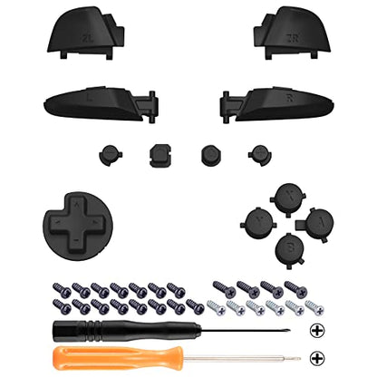 eXtremeRate Black Repair ABXY D-pad ZR ZL L R Keys for Nintendo Switch Pro Controller, DIY Replacement Full Set Buttons with Tools for Nintendo Switch Pro Controller - Controller NOT Included - color: Black