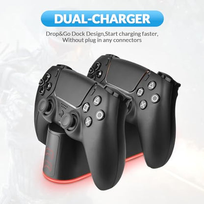 Charger Dock Station,Full Charged Within 2.5 Hrs,Dual Fast Charging Dock,RGB Backlit for PS5