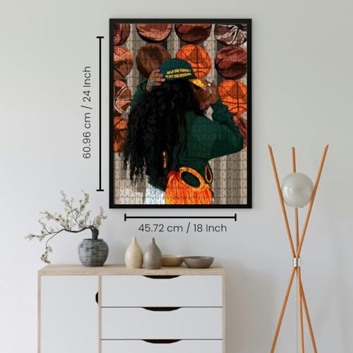 Smard Art 1000 Piece Puzzle for Adults, Jigsaw Puzzle Fashion and Basketball Theme, Fun Puzzles for Adults, Puzzles for Adults 1000 Pieces 18x24 Family Puzzle