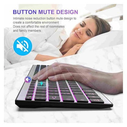 Cuifati 110 Keys RGB Backlit Wireless Keyboard with 7-Color Customizable Lighting and Silent Scissor Switches