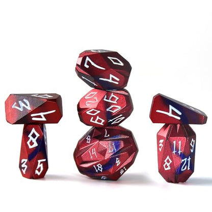 FONVGOGO Metal Dice Set D and D for Dungeons and Dragon, Metal Polyhedral DND Dice with Cardboard Box Unique Cool RPG Dice for Role Playing Tabletop Games Gifts (Black Red) - color: S Black Red