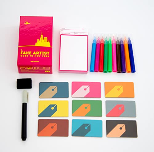 Oink Games A Fake Artist Goes to New York | Japanese Social Deduction Party Game for Families & Adults, Creative Bluffing, Hidden Roles, Group Gameplay, 5-10 Players