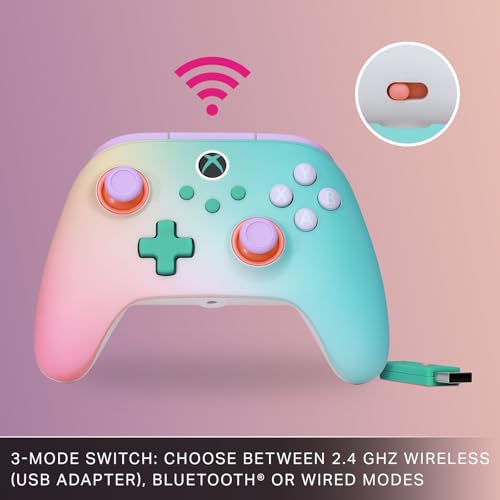 PowerA Advantage Wireless Controller for XBOX Series X|S - Beach Vibes, Officially Licensed, Hall Effects to prevent stick drift, Bluetooth Compatible, 1000Hz Polling Rate, Cloud Gaming Controller