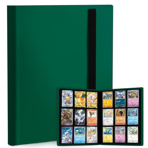 Trading Card Binder, 9 Pocket 20 Pages 360 Cards, Suitable for MTG, TCG(Green) - color: Green